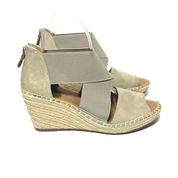 Gentle Souls Women's Colleen X-Elastic Crossover Espadrille Wedge Sandals 7.5 - Picture 1 of 9
